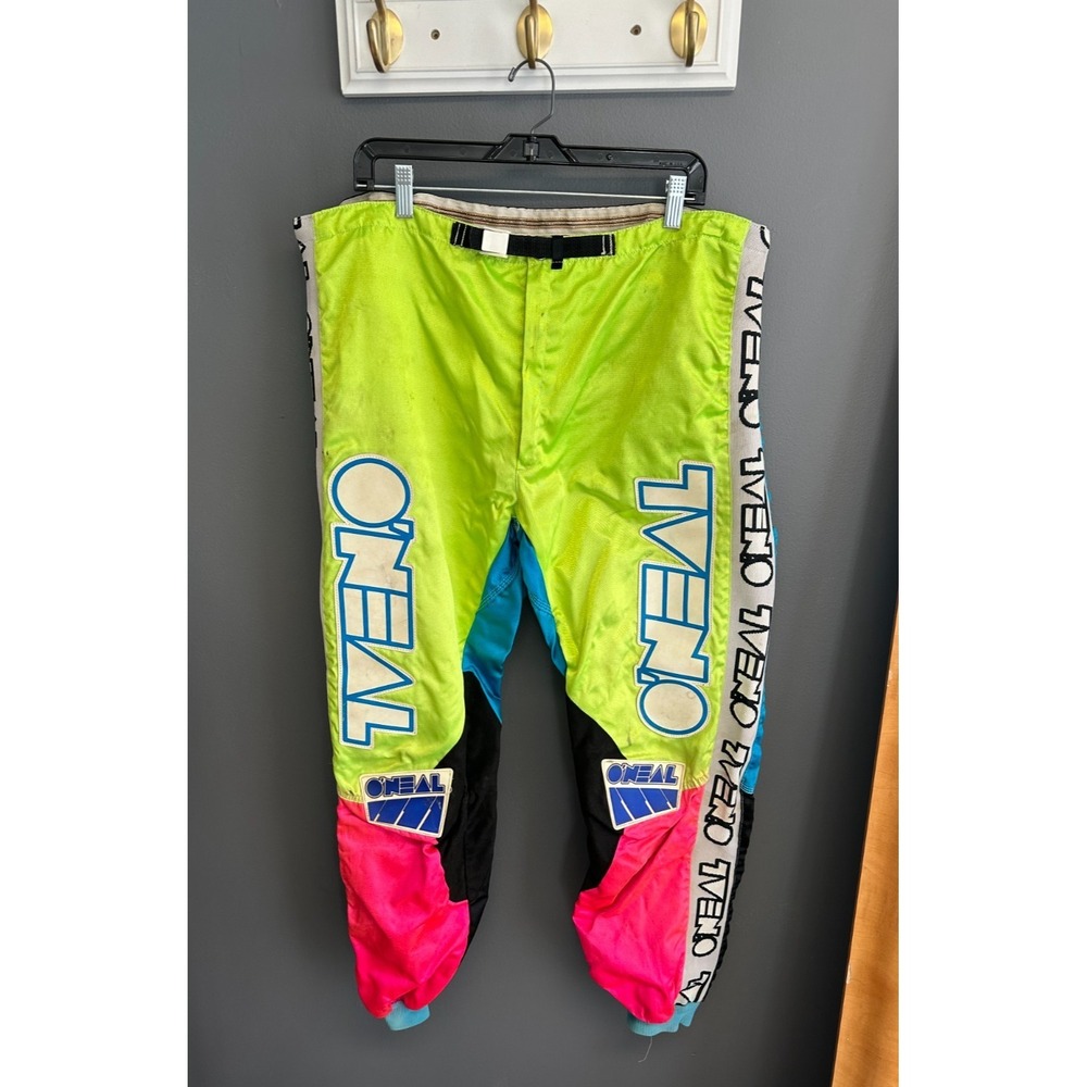 Vintage O'NEAL Mens Sz 42 Bright Motocross Racing Pants 80s 90s‎ Race Moto Sport